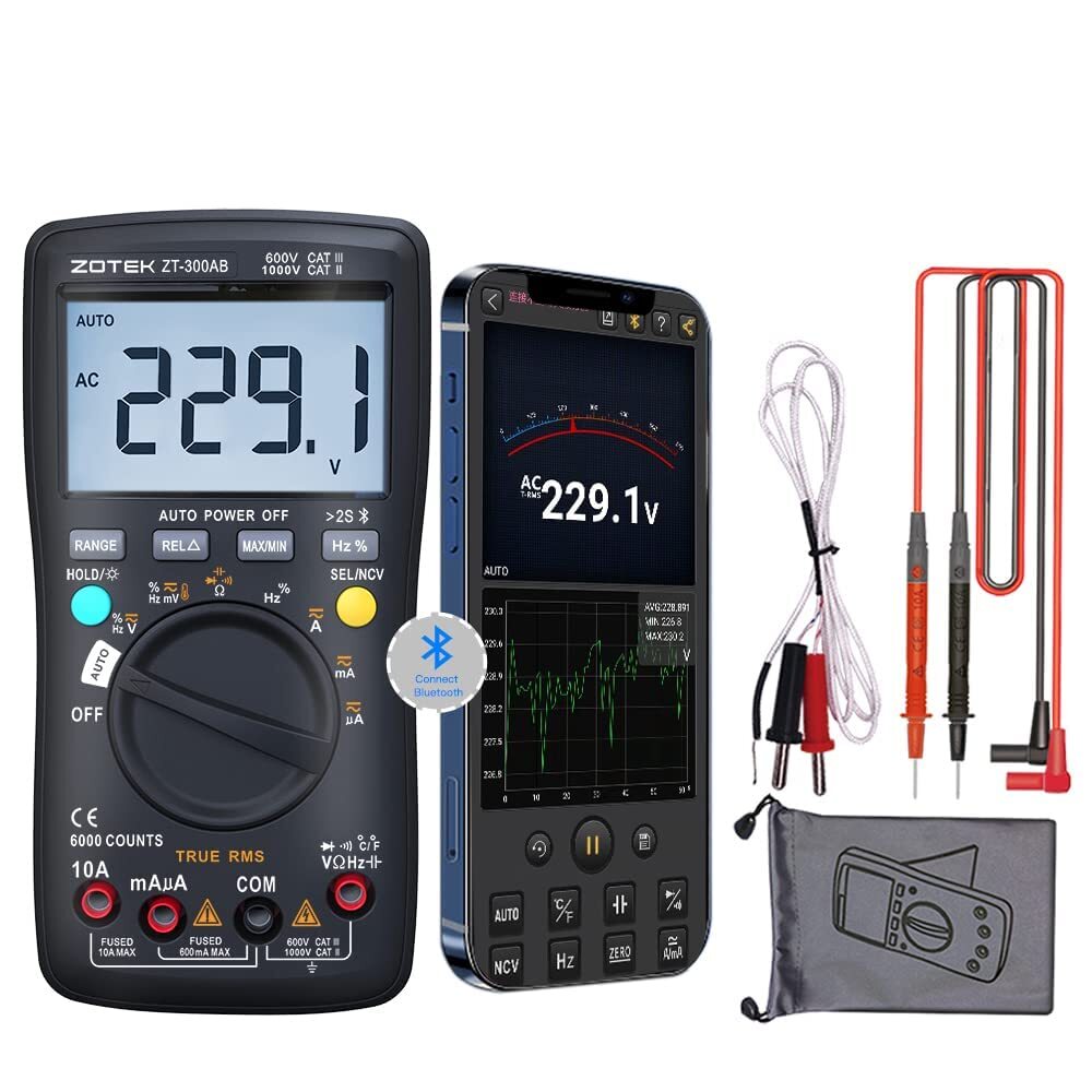 Wireless Digital Multimeter True RMS Manual/Auto Ranging 6000 Counts DMM Voltage