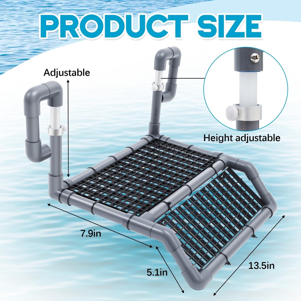 Adjustable Extra Large Turtle Basking Platform, Wider Hanging Dock, Basking A...