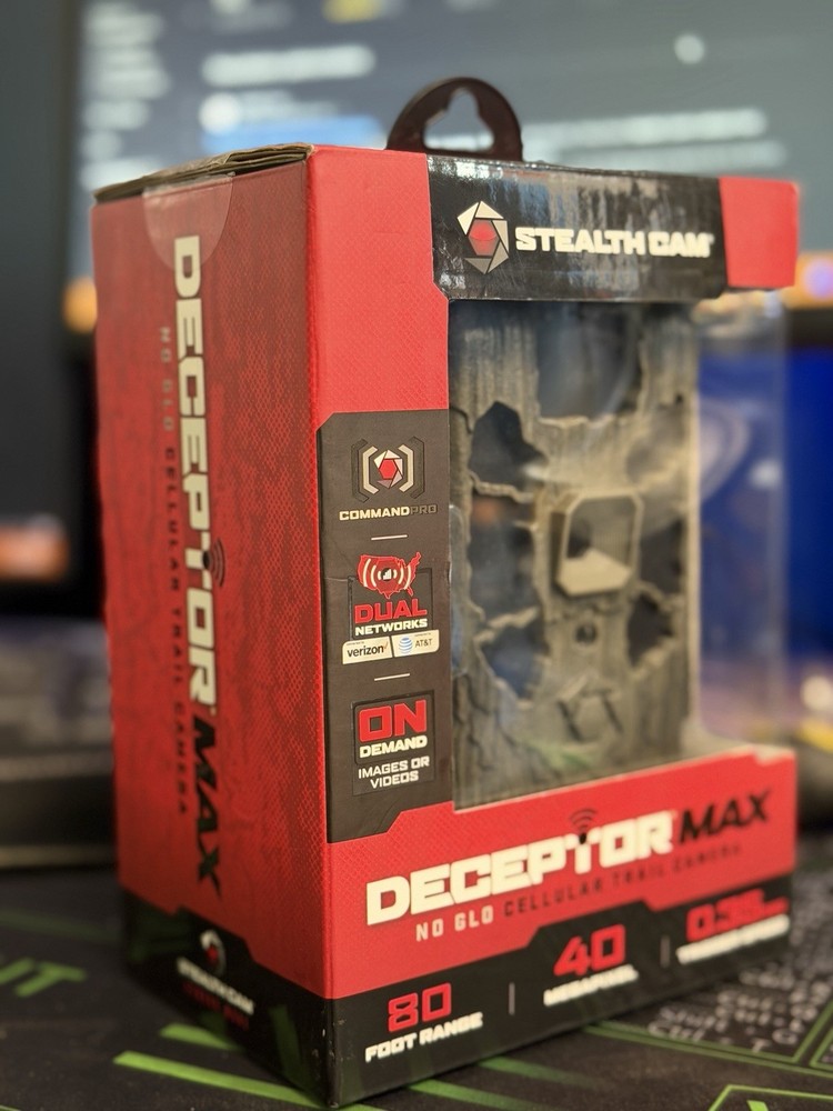 Stealth Cam Deceptor Max No Glo Cellular Trail Camera 40MP 80ft AI Recognition