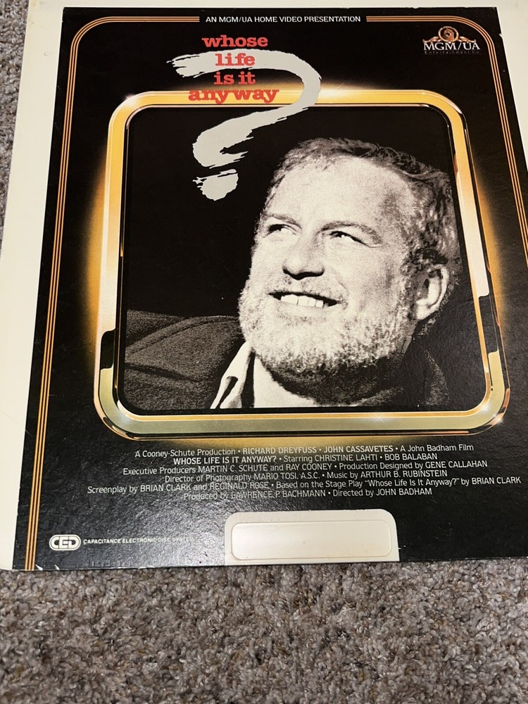 CED VideoDisc Whose Life Is It Anyway? Richard Dryfuss (1981)