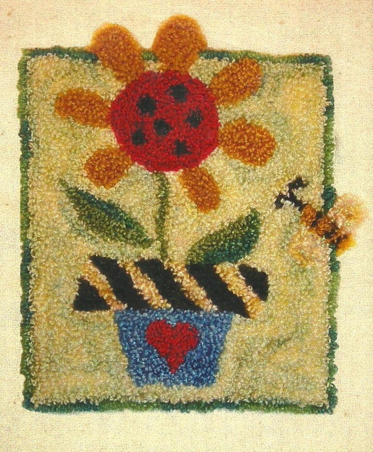 Meme's Cottage Collection "Bee Mine" Punchneedle Embroidery Pattern