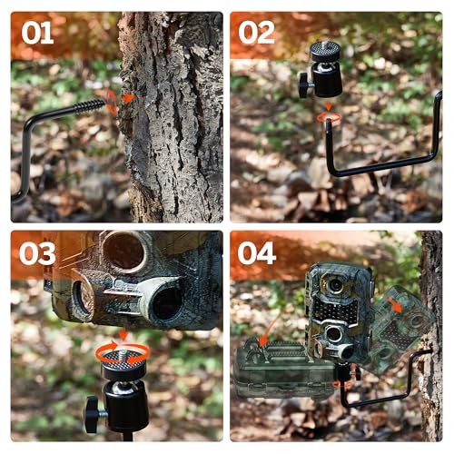 ALTIN Trail Camera Tree Mount, 4 Pack Tracking Bracket, Tree 4 Packs Camouflage