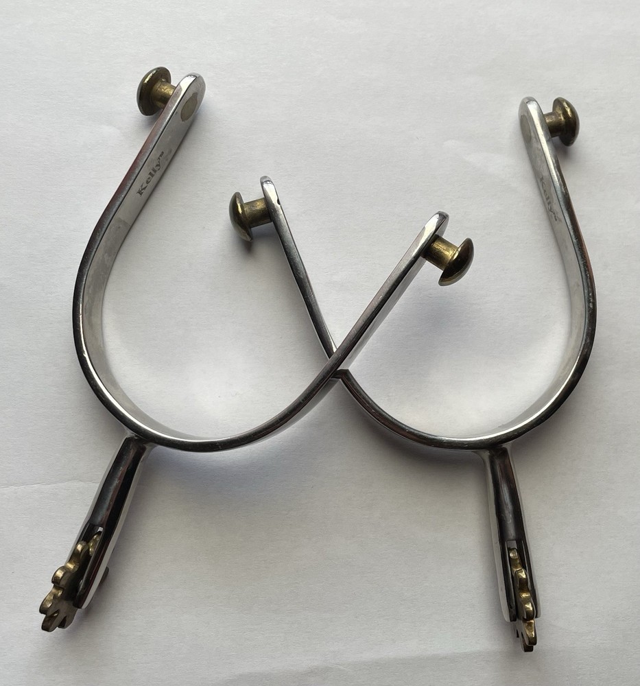 Kelly Silver Star Brass Button Spurs