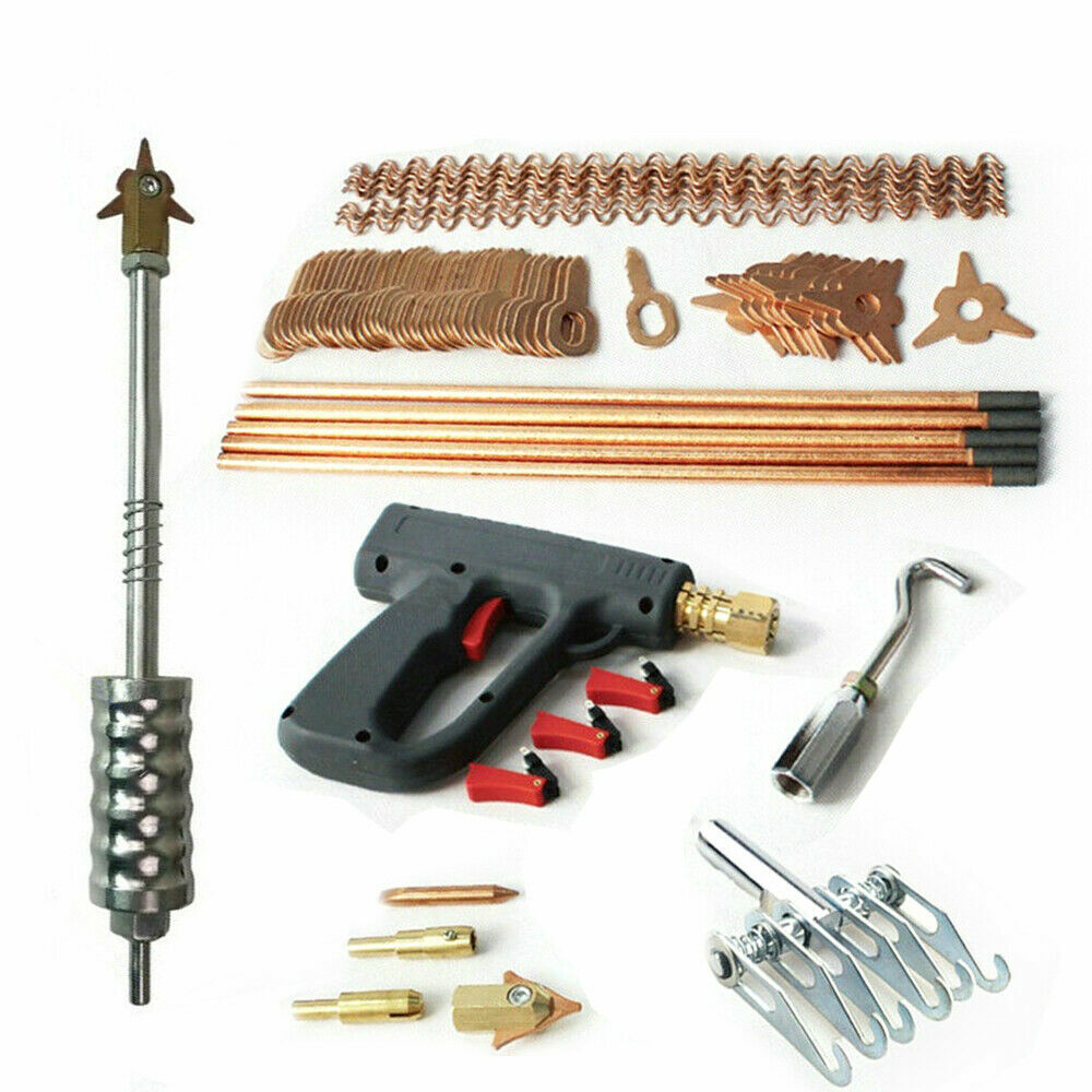 86x Stud Welder Dent Puller Kit Spot Welding Gun Pulling Hammer Repair Tool Kit