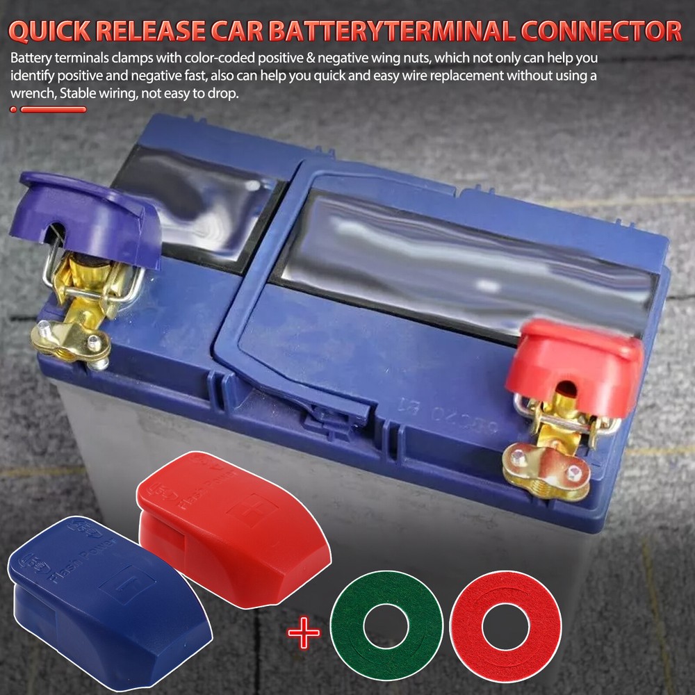 4pc Car Battery Terminal Connector Clamp Adjust Disconnect Quick Release Tool A
