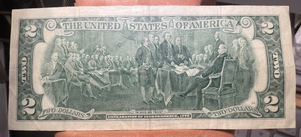 1976 $2 Dollar Bill Error (Miscut/Misaligned) G 55739977 A- Rare-Right Front