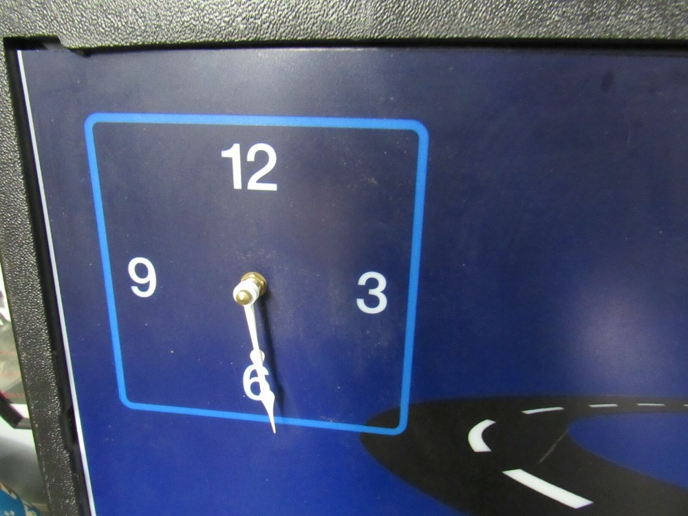 Large Bendix Stop Here Brakes Shop clock lighted plastic sign black frame