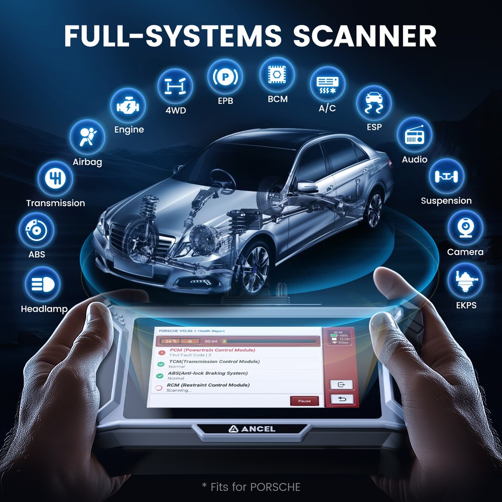 ANCEL DS160 Full System Bi-directional Diagnostic Scan Tool OBD2 Scanner DPF ECU