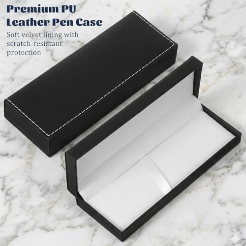 PU Leather Pen Box Single Case, Rectangle Pen Display Organizer Pens Gift Box
