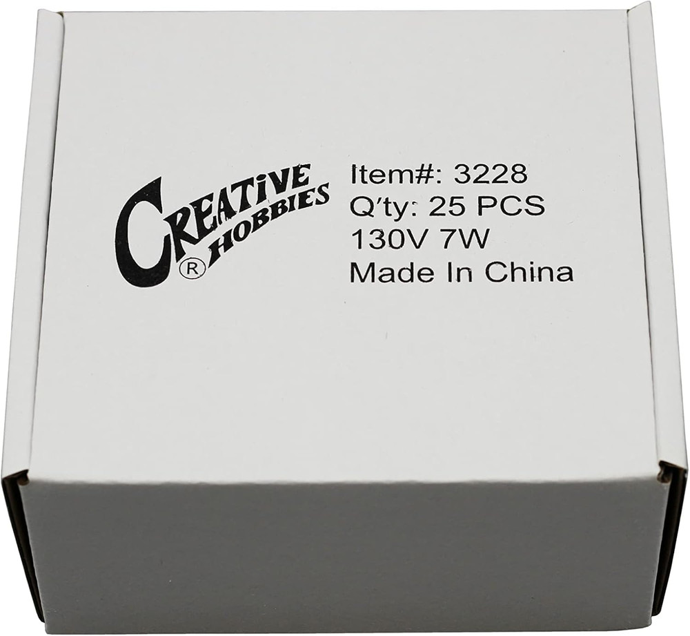 25 Pack C7 Multicolor Christmas Light Bulbs - 7W Steady Burning Incandescent, Ce