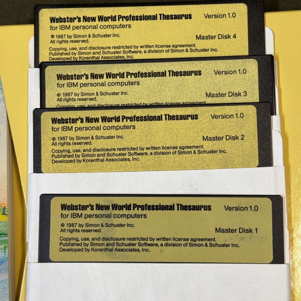 3 Websters New World Software for IBM PC 3.5" Disks