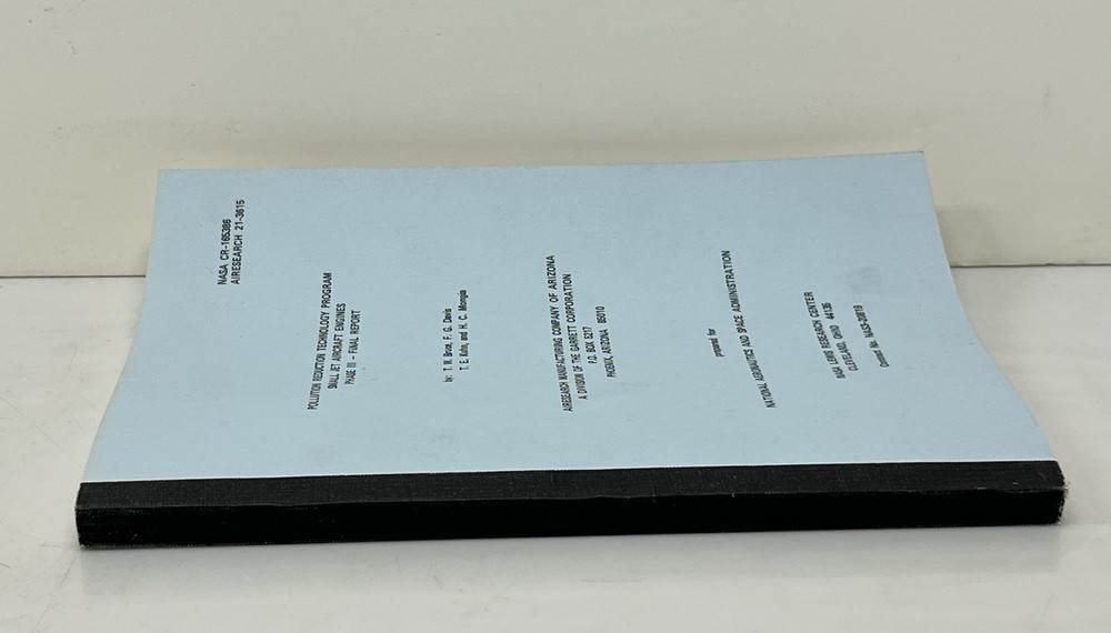 NASA CR-165386 Pollution Reduction Tech Program Small Jet Aircraft Engines 1981