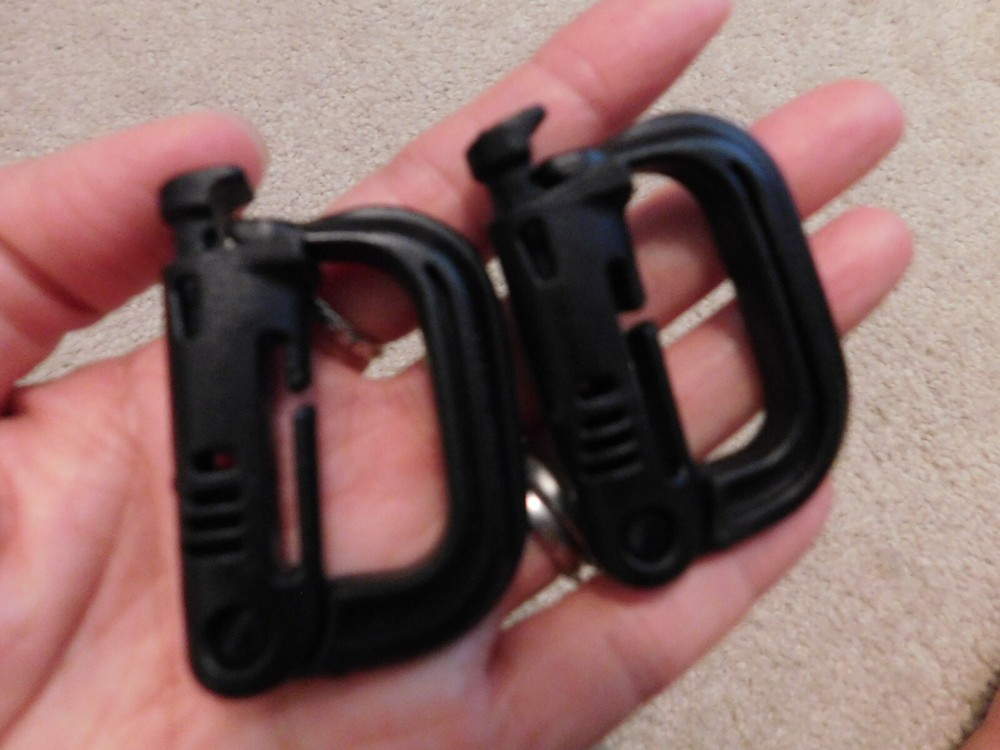 GRIMLOCK LOCKING D RING BLACK 2PCS NEW