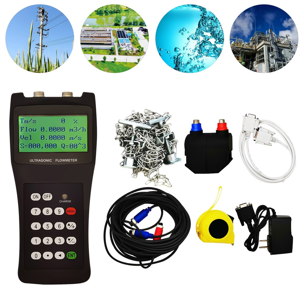 TDS-100H Ultrasonic Liquid Flow Meter Handheld Digital FlowMeter DN50-DN700