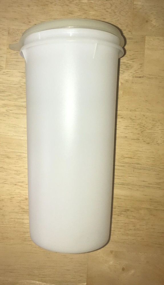 Vintage Tupperware White Beverage Pitcher 563-8, Lid, Cap