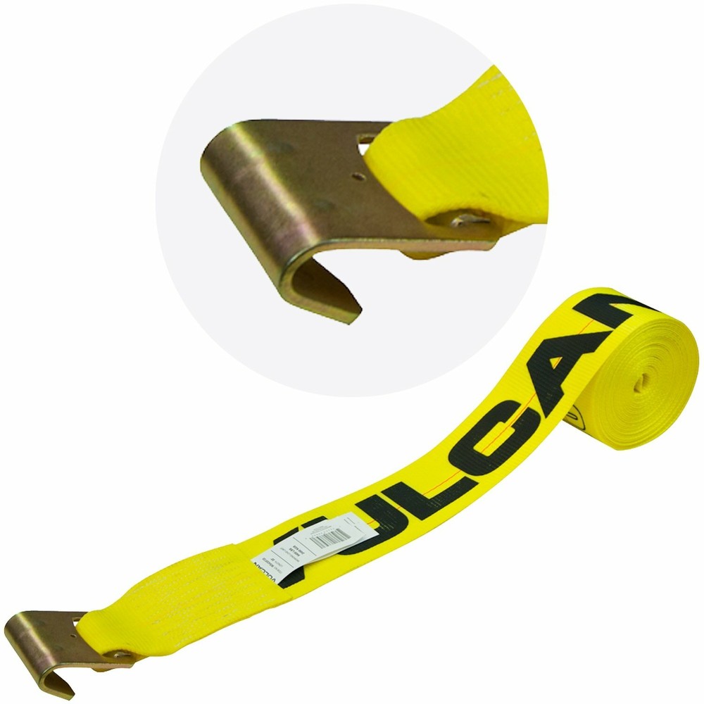 VULCAN Winch Strap - Flat Hook - 4" x 27', 10 Pack - 5000 lbs SWL