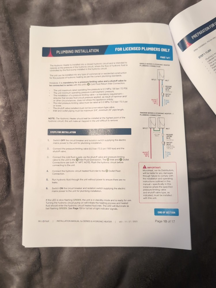 NEW JVIS USA MicroHeat 6-13 Electric Underfloor Hydronic Heater. 240V 1ph 60 HZ