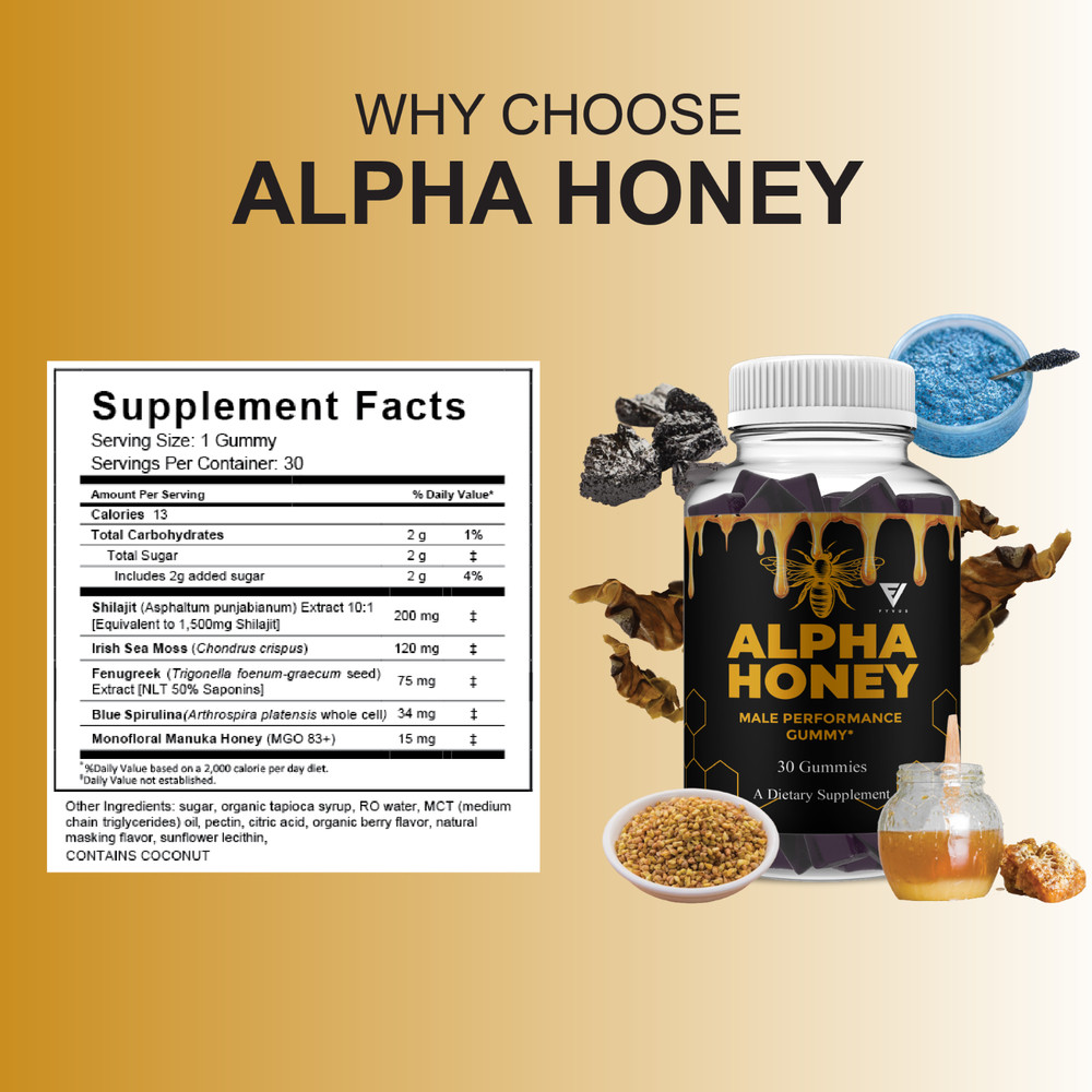 (3 Pack) Alpha Honey Performance Gummies, AlphaHoney Supplement (90 Gummies)