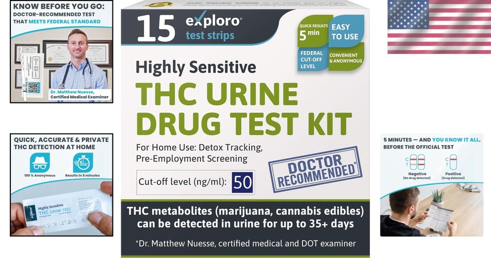 15 Count THC Strips for Reliable Home Marijuana Testing - Easy to Use Kit