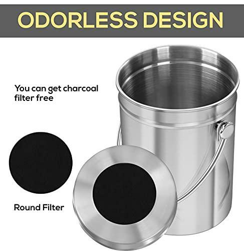 Utopia Kitchen Compost Bin for Kitchen Countertop - 1.3 Gallon Compost Bucket