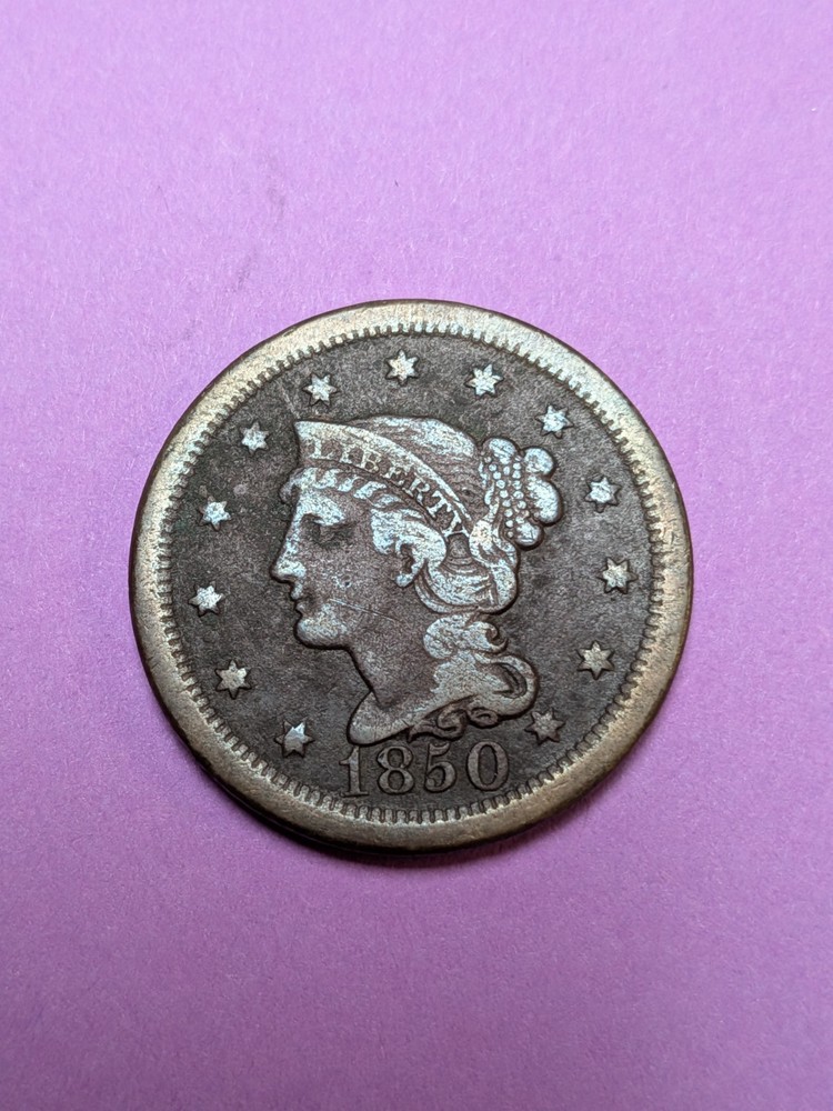 1850 Braided Hair Large Cent