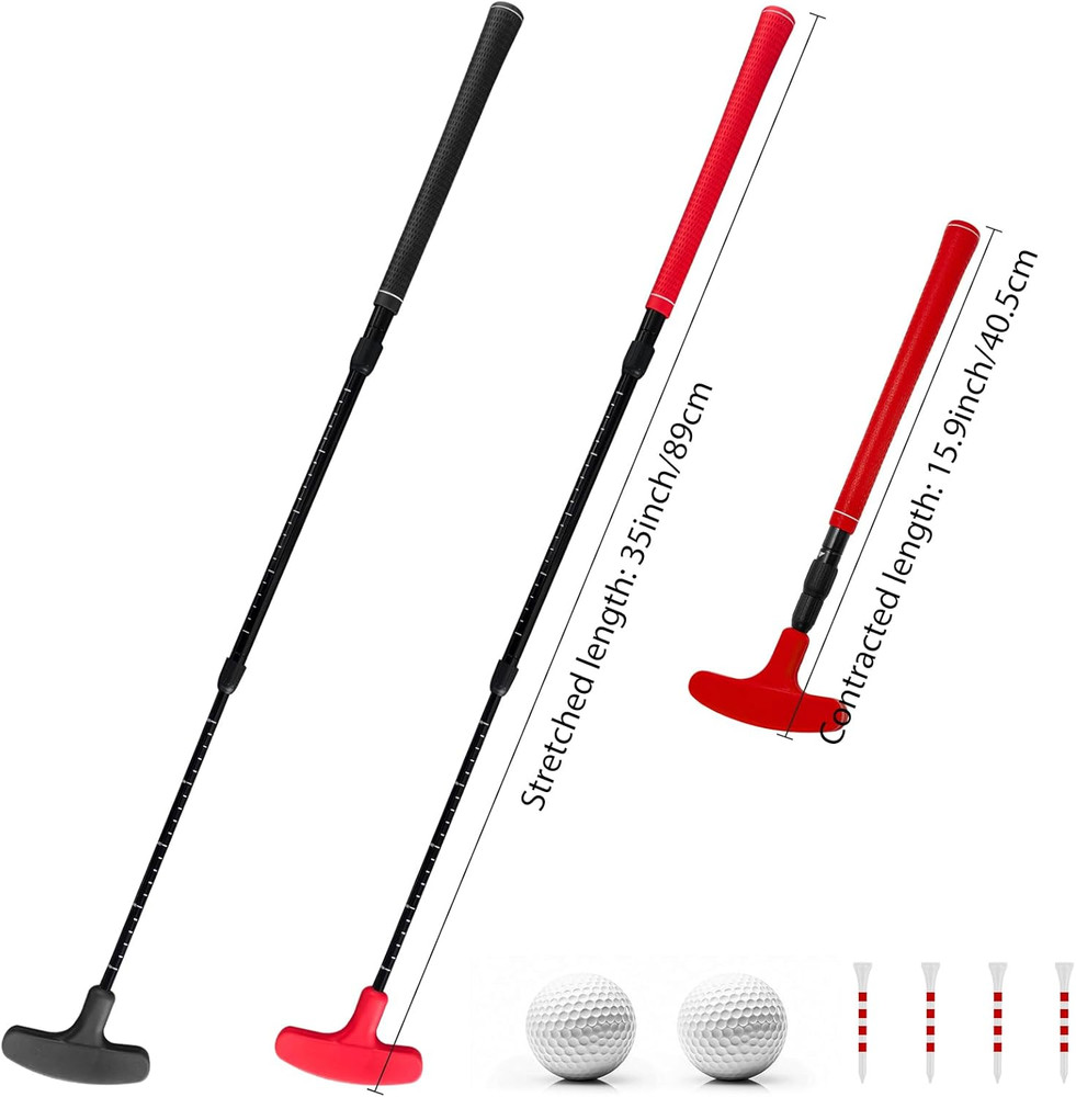 4 Pack Multicolor Golf Putters Set with 6 Practice Balls, Adjustable Length Two-