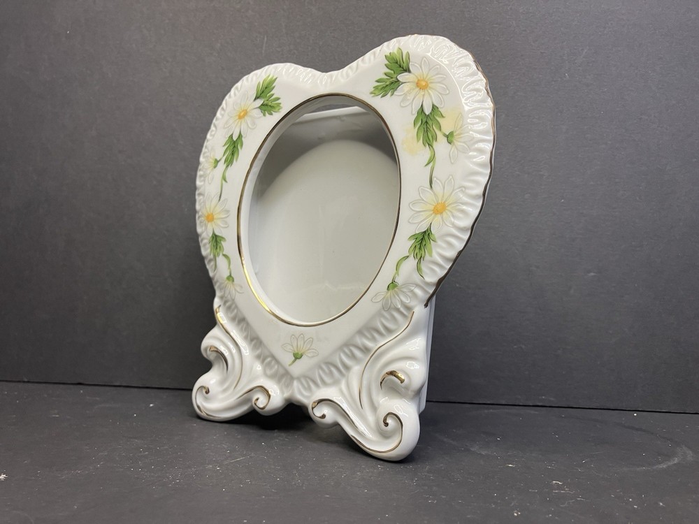 VTG Lefton Ceramic Frame Floral Heart