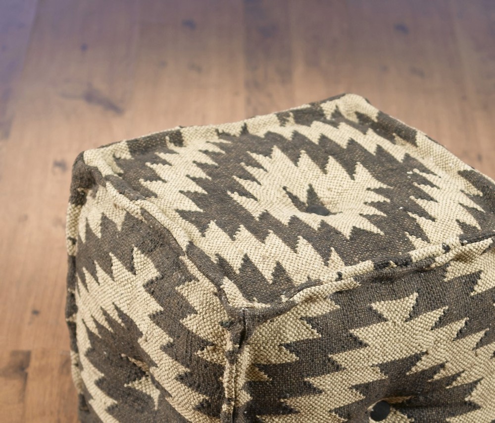 Zeckos AA Importing 48848 Black And White Chevron Pattern Pouf