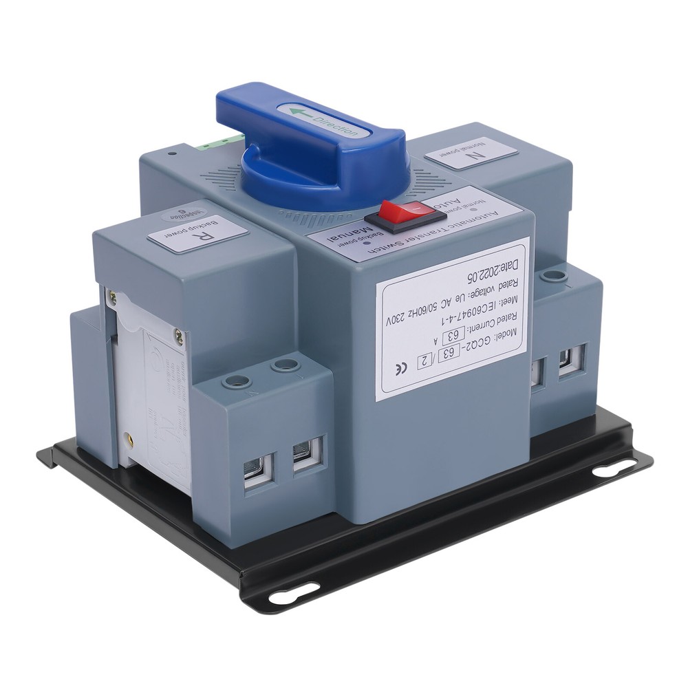 2P 63A Automatic Transfer Switch AC110V Generator Dual Power Changeover Switch