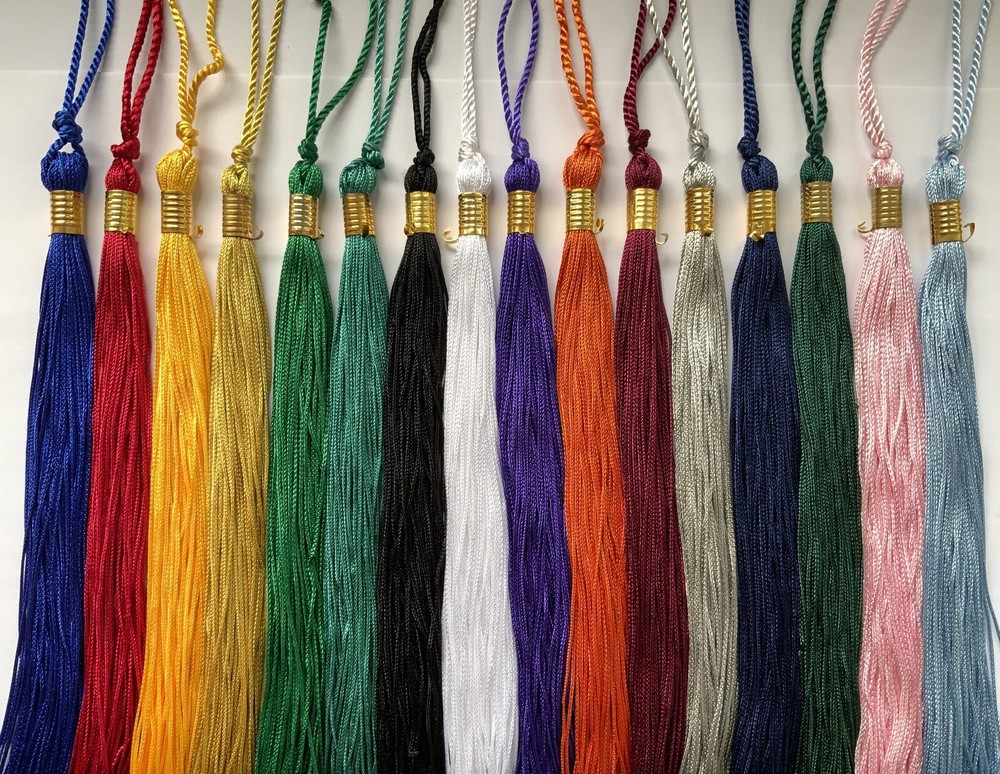 GRADUATION SCHOOL CAP HAT TASSEL 54 COLORS SOLID/2-TONE, RAINBOW