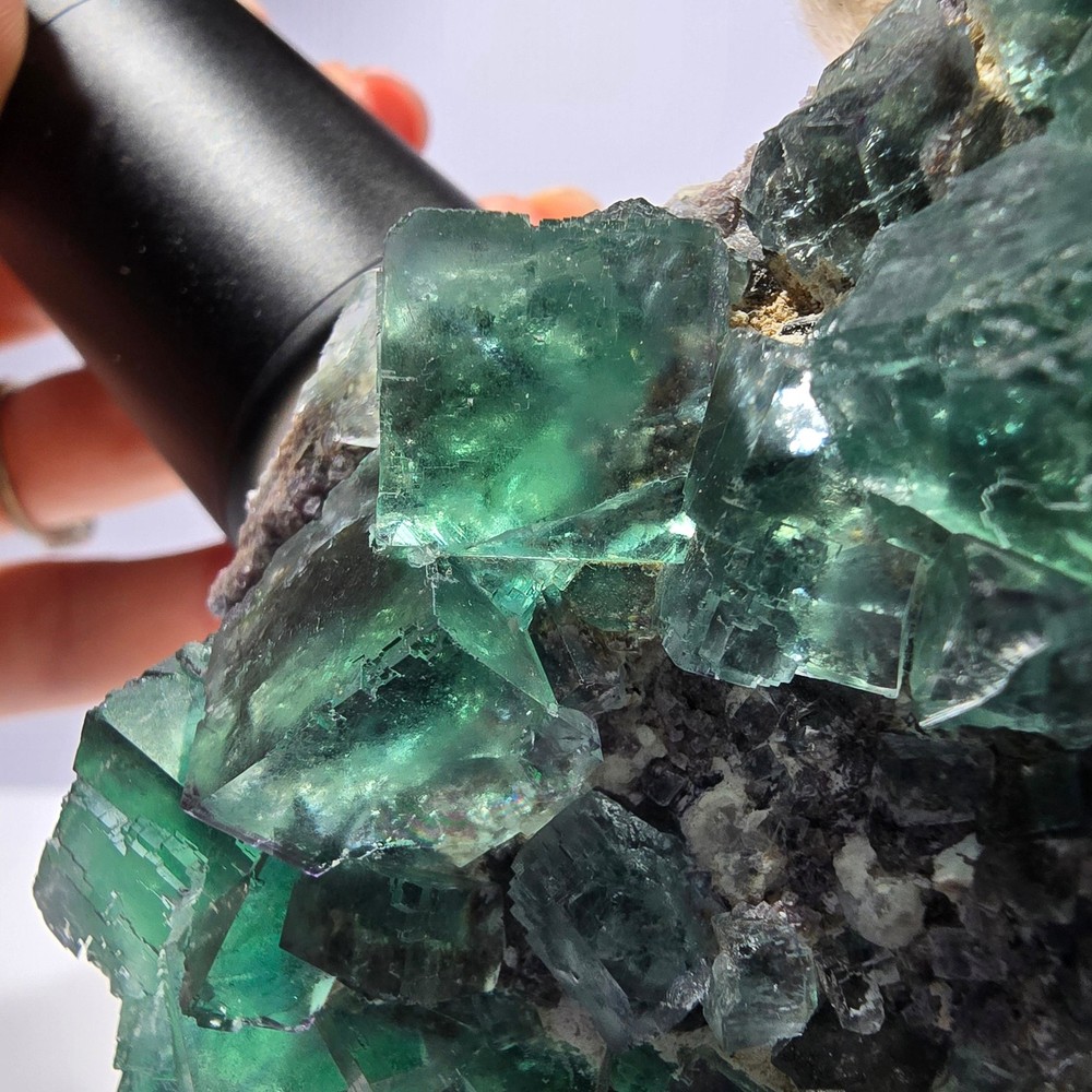 Large Phantom Fluorite Cube Stepped Green Okorusu Namibia 105*45*36mm