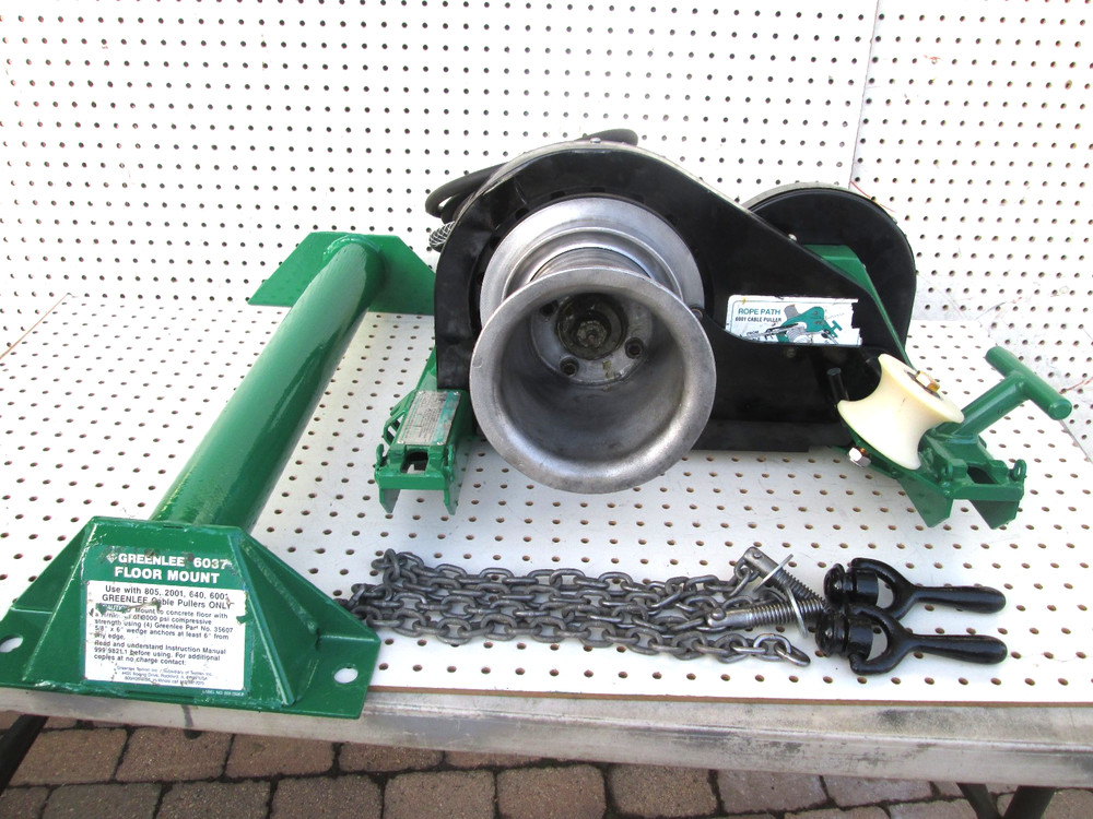 Greenlee 6001 Super Tugger Cable Puller 6500 lbs with floor mount Ready to pull