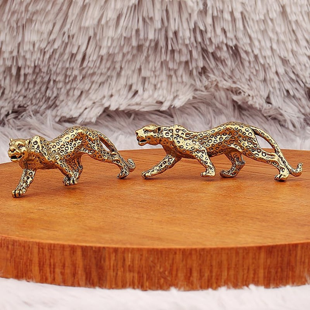 Leopard Statue - Elegant Leopard Figurine Stylish Desktop Ornament, Tabletop ...