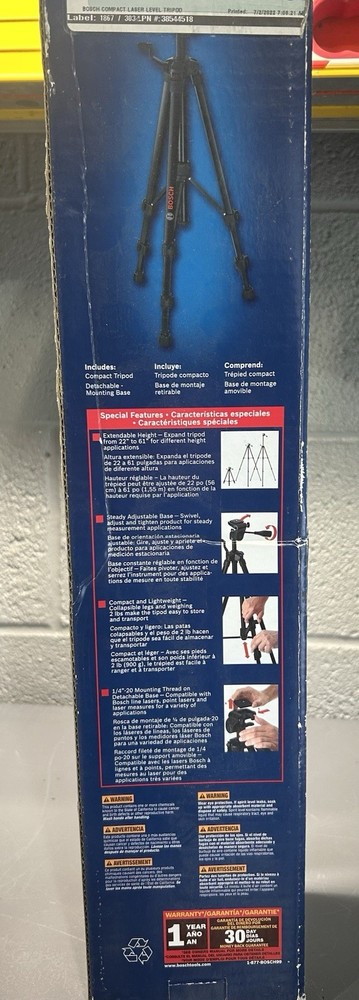 Bosch Bt150 Compact Extendable Tripod With Adjustable Legs BT 150 M9a