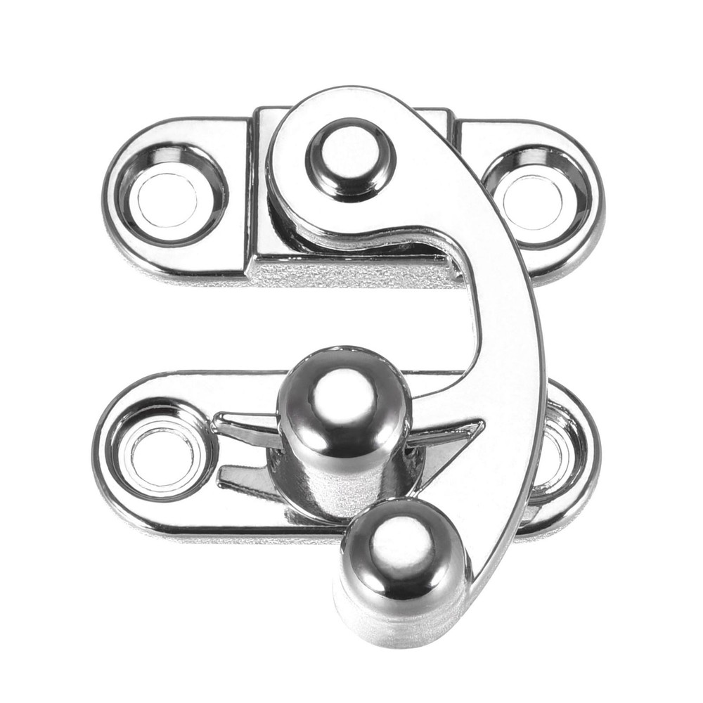 Right Latch Hook Hasp 32mmx28mm Swing Arm Latch Silver Tone 2 Pcs