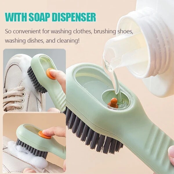 Multifunctional Soft-bristled Shoe Brush Long Handle Brush Automatic Liquid Addi