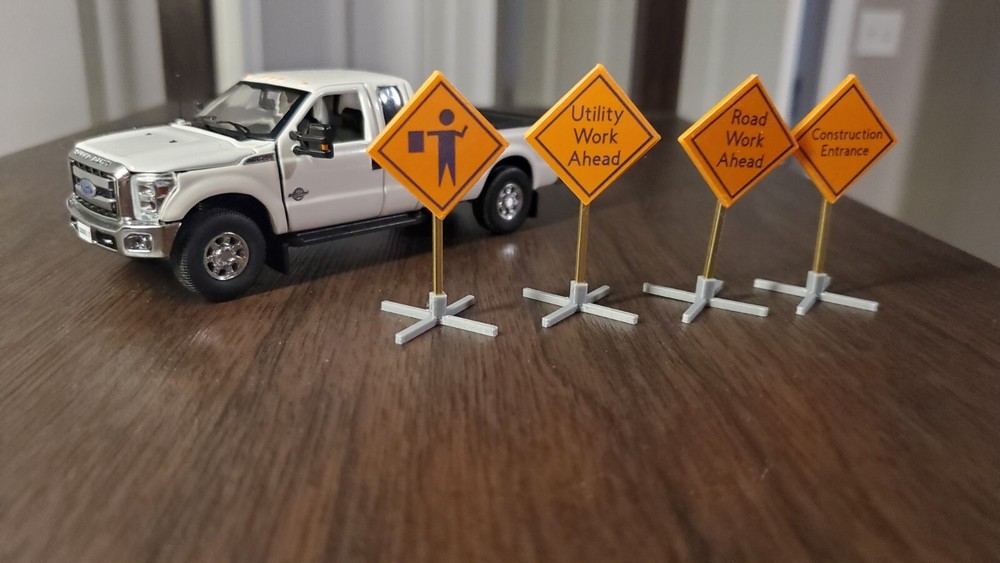Custom 1/50 Scale Caution Signs Set of 4