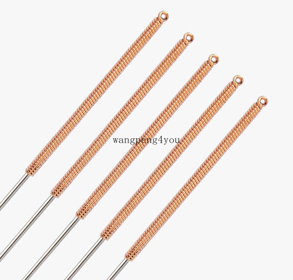 Acupuncture Copper Loop Handle Long Large sharp Neeedle without guide tube 100pc