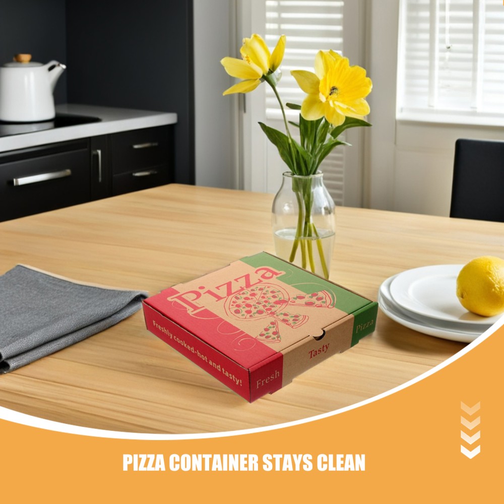 5 Pcs Pizza Packaging Box Folding Container Fodable Containers Case