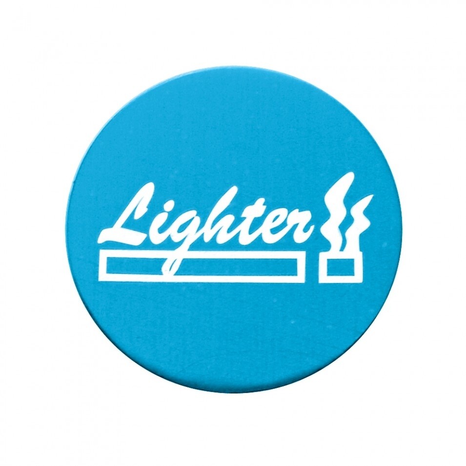 Cigarette Lighter Knob - Blue Aluminum Sticker