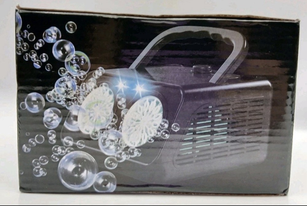 Automatic Portable Black Stage Bubble Machine Blower w/2 Fans