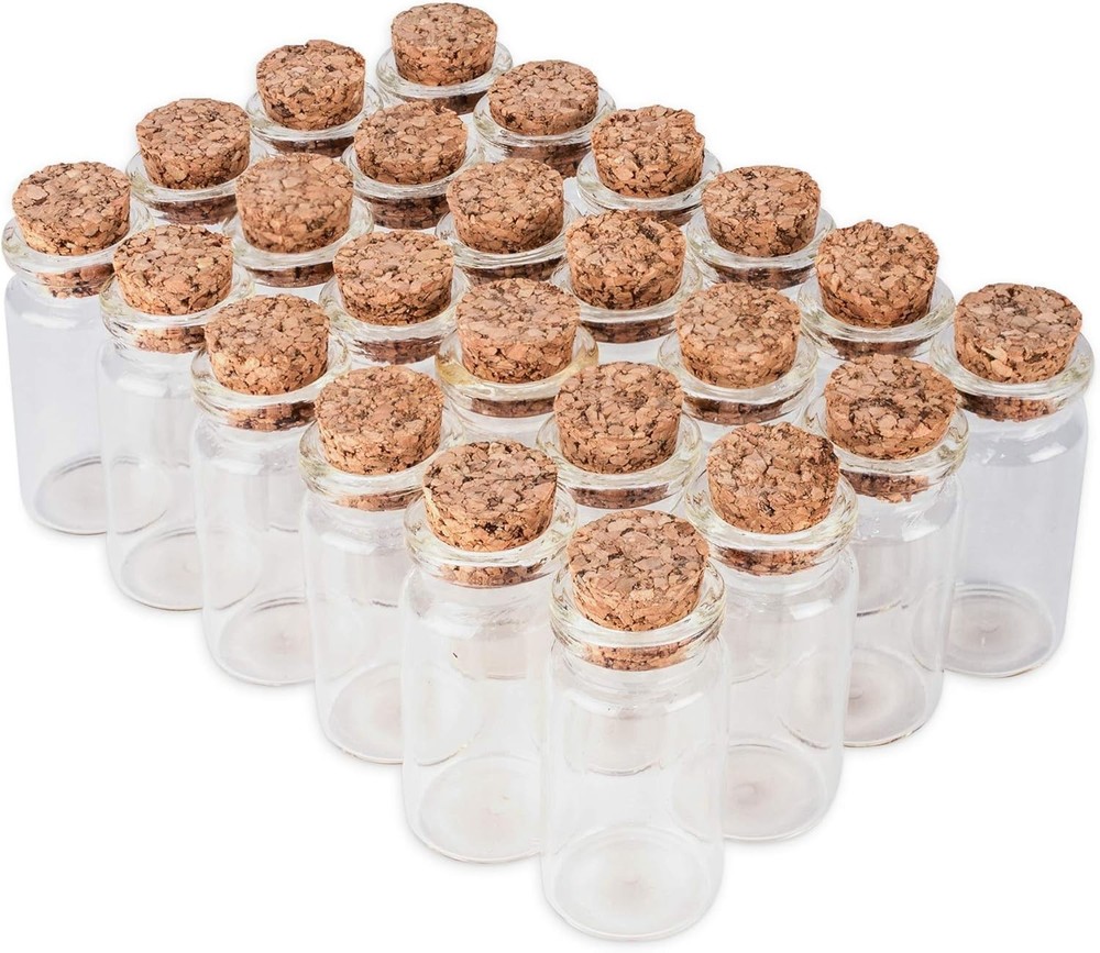 Versatile Mini Cork Glass Bottles - Ideal for Art Projects, Decorations & More