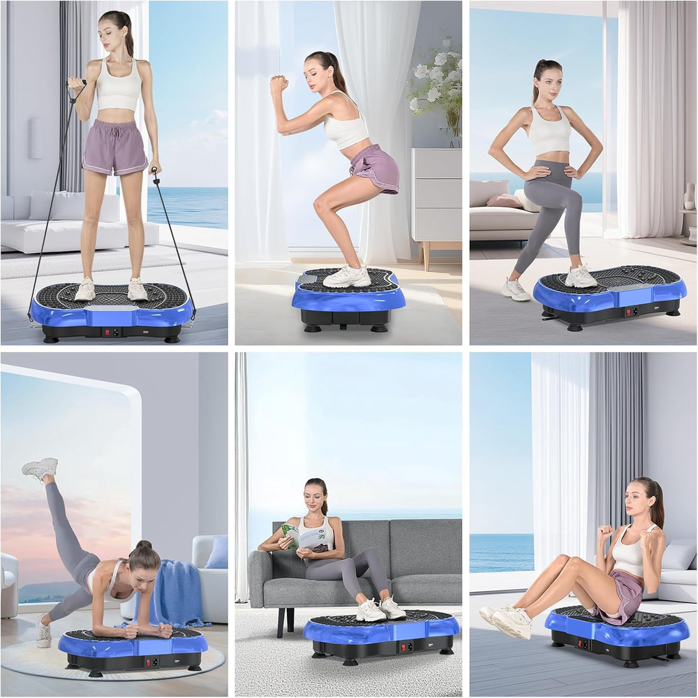 Vibration Plate Exercise Machine – 100-Speed Platform, 450 Lbs Capacity, with Re