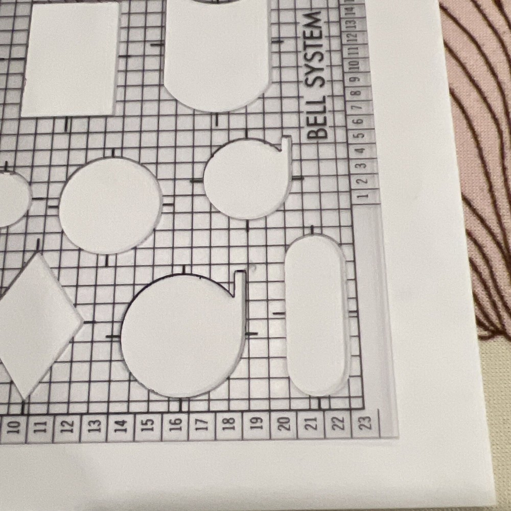 VINTAGE BELL SYSTEM FLOWCHARTING DRAFTING TEMPLATE AND STORAGE SLEEVE