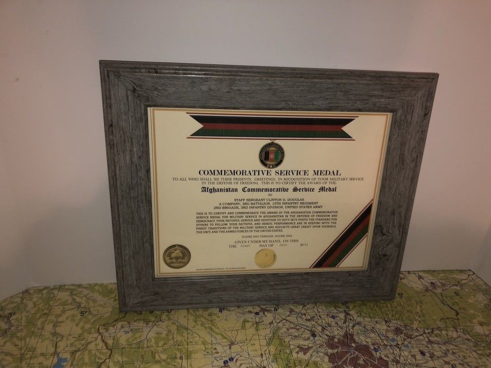 AFGHANISTAN COMMEMORATIVE SERVICE MEDAL CERTIFICATE ~ Type 1