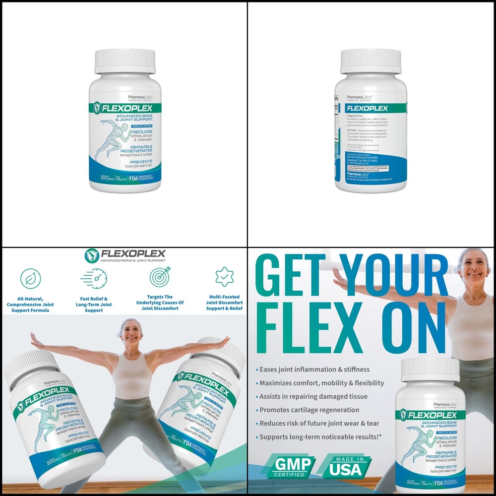 FLEXOPLEX Advanced Bone & Joint Support Formula - Promotes Healthy Joint Functio