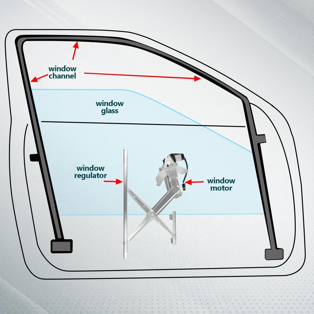 741-753 Front Driver Side Power Window Regulator with Motor