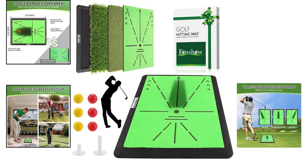 Versatile Golf Hitting Mat with Non-Slip Base - Perfect for Indoor Practice
