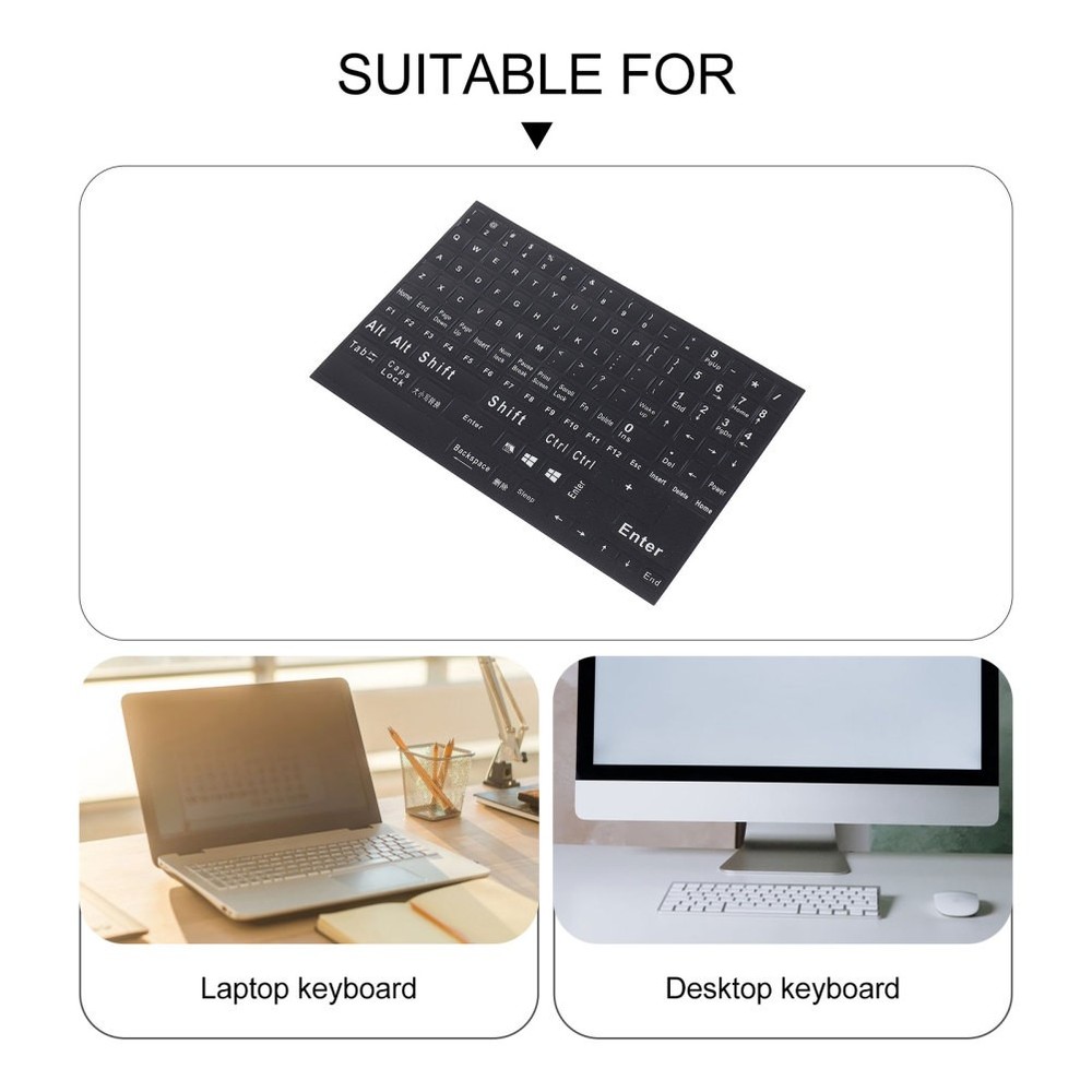 2 Sheets English Keyboard Replacement Letter Stickers for Typing