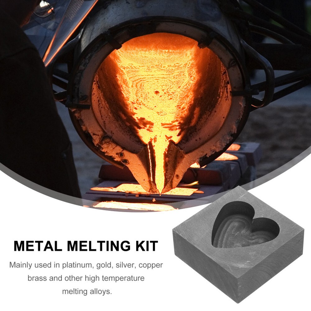 Graphite Molds for Casting Refining Scrap Heart Shaped Ingot Manual Gold Model
